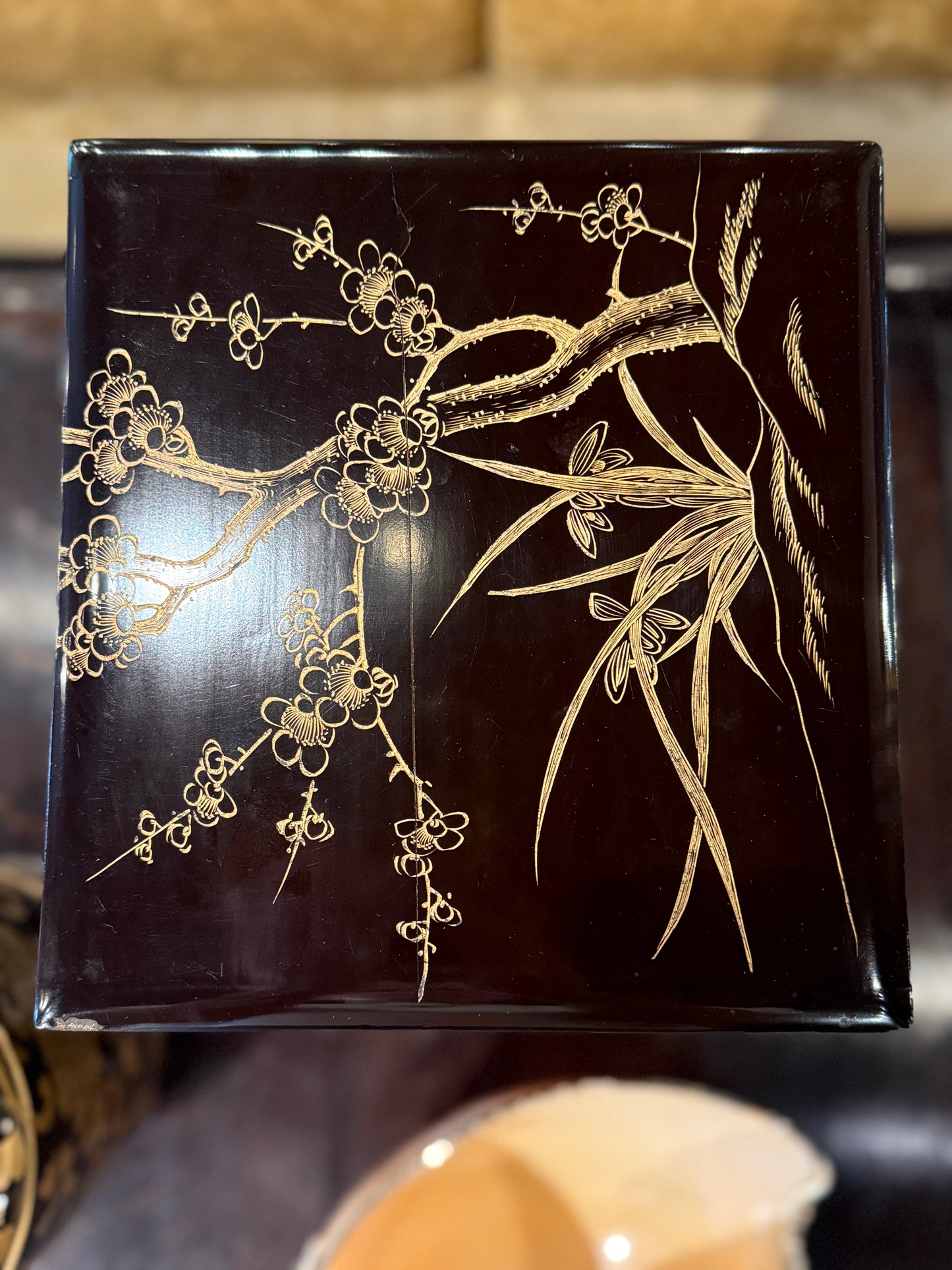 Asian Lacquered Bento Box Square