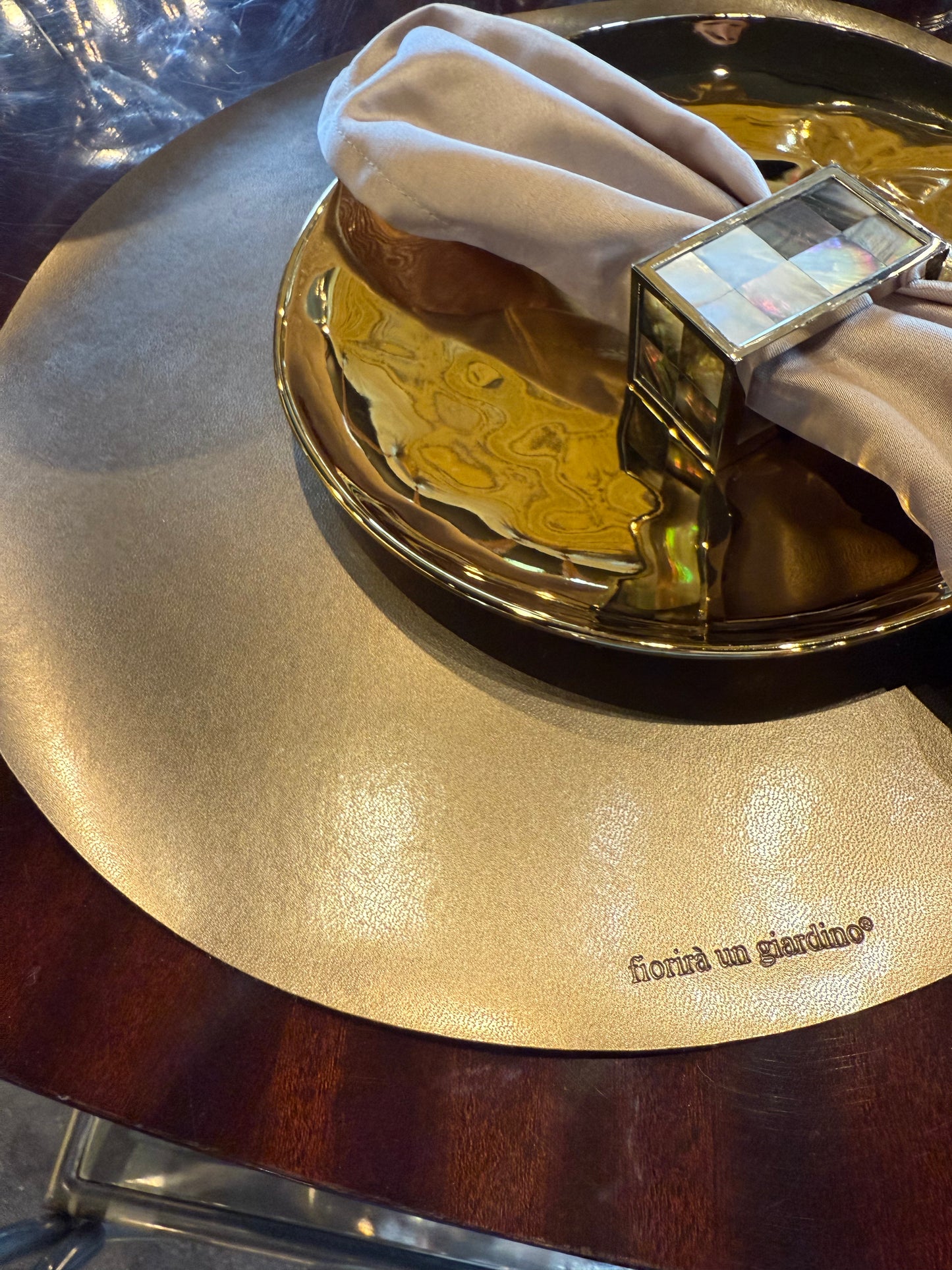 Italian Vinyl Placemats - Brassy Leather