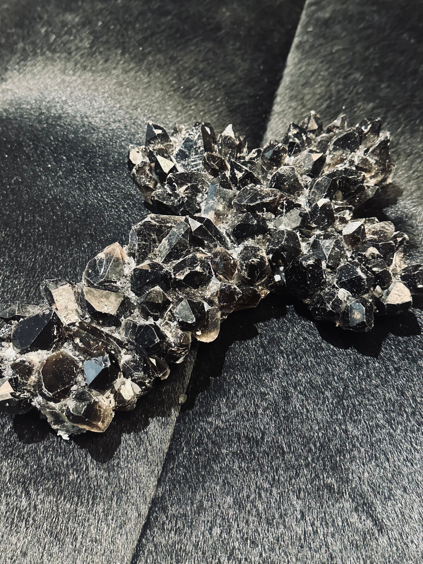 Large Black Crystal Cluster Cross