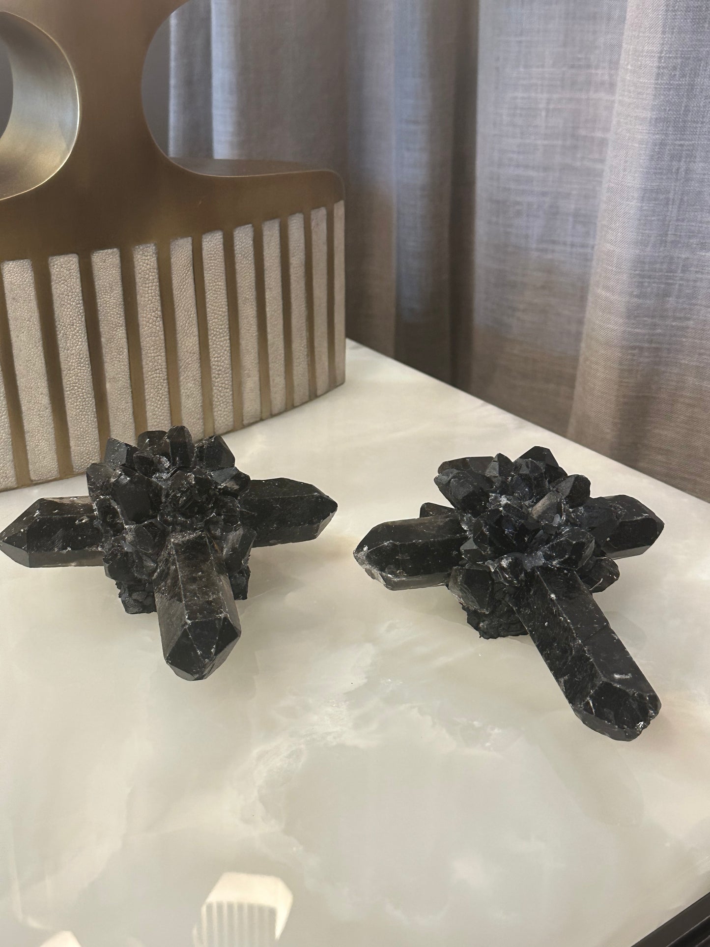 Small Black Crystal Cluster Cross