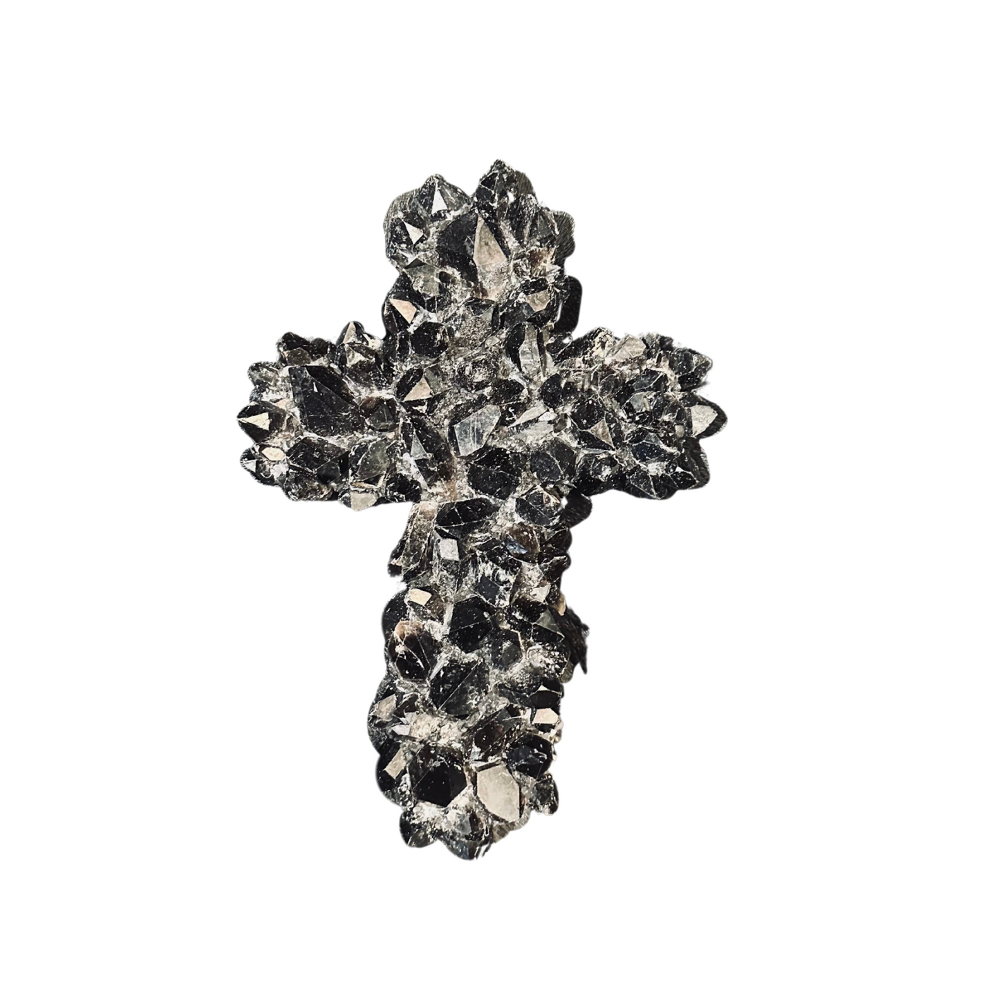 Large Black Crystal Cluster Cross