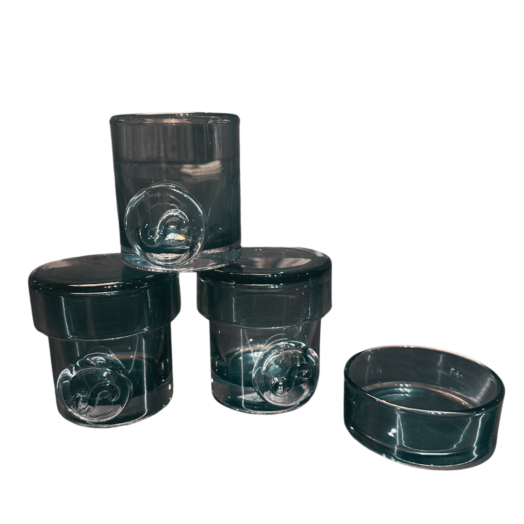Grey Glass Condiment Jar