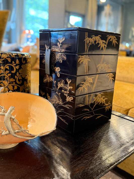 Asian Lacquered Bento Box Square