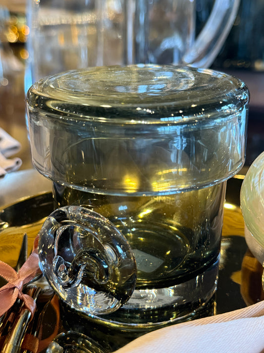 Grey Glass Condiment Jar