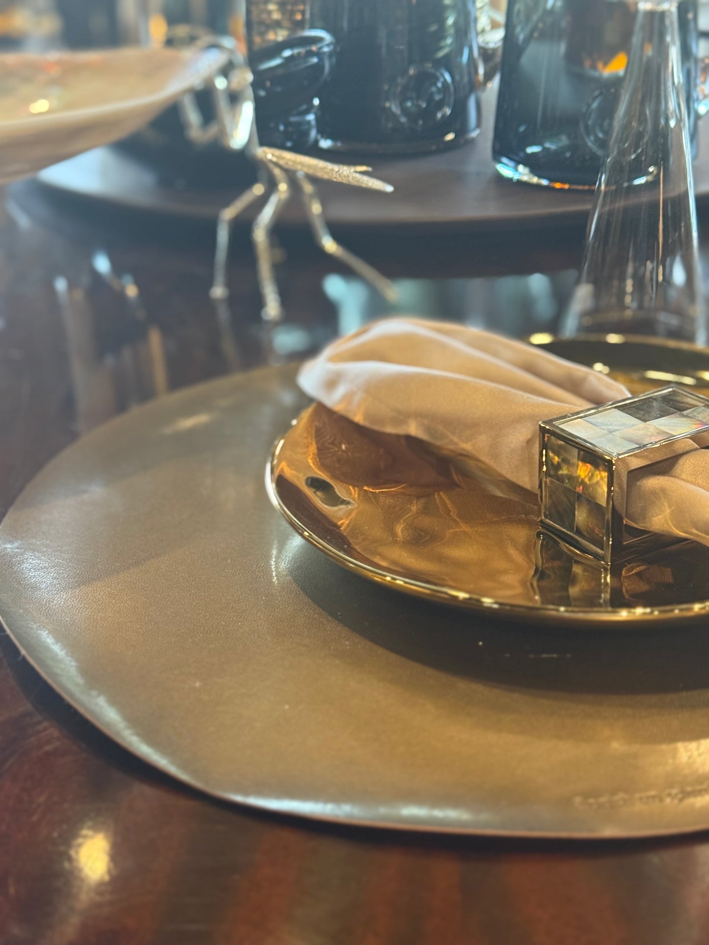 Italian Vinyl Placemats - Brassy Leather