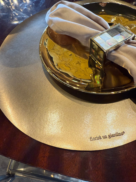 Italian Vinyl Placemats - Brassy Leather