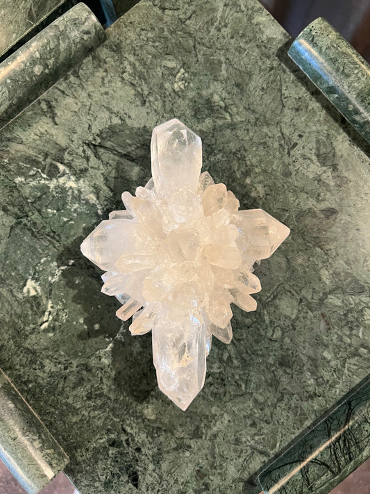 Small White Crystal Cluster Cross