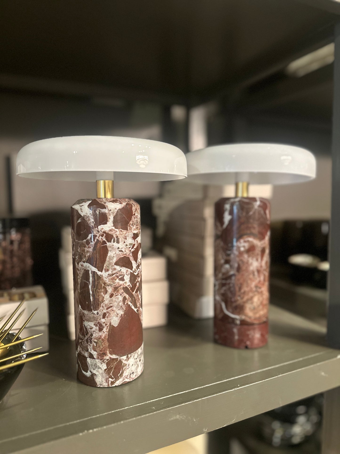 Marble Touch Lamp - Oxblood