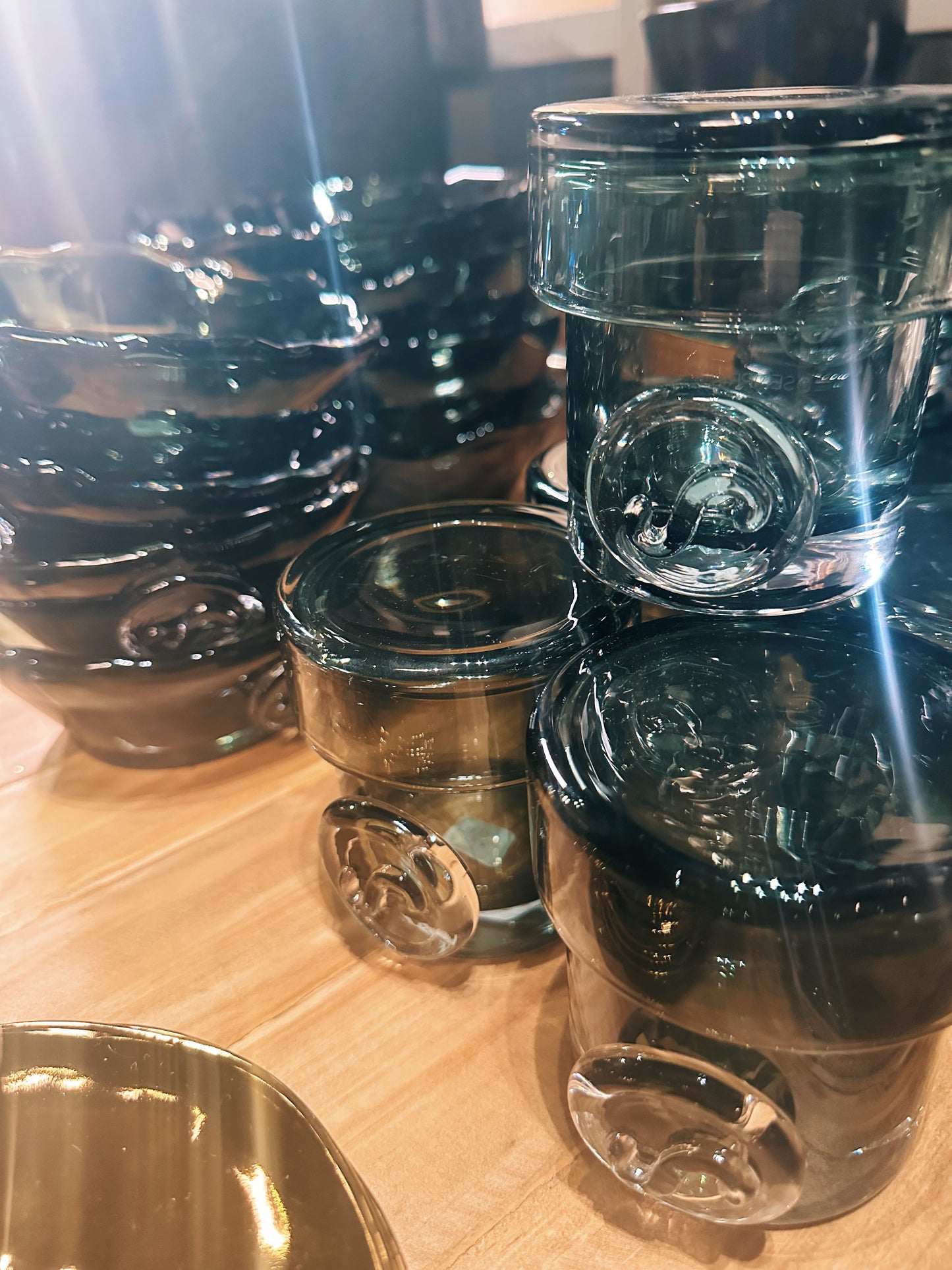 Grey Glass Condiment Jar