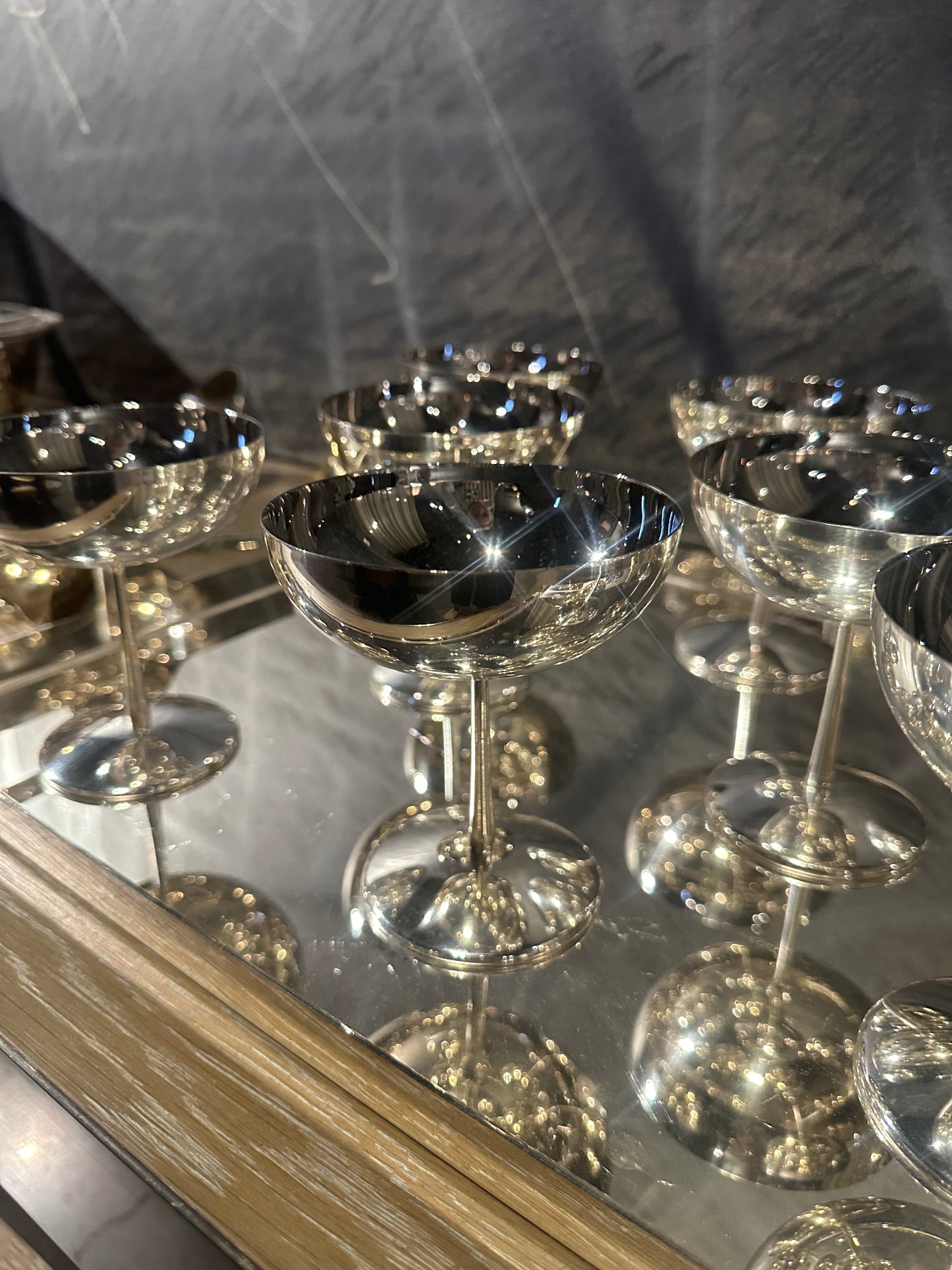 Pair of Silver Coup Glasses