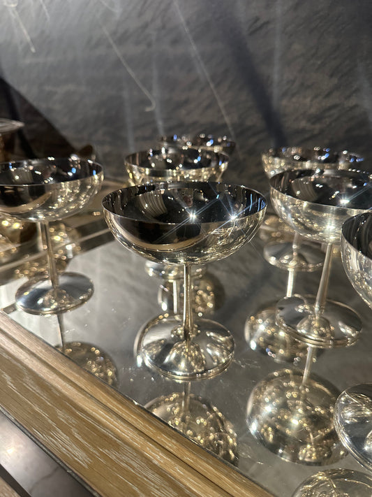 Pair of Silver Coup Glasses