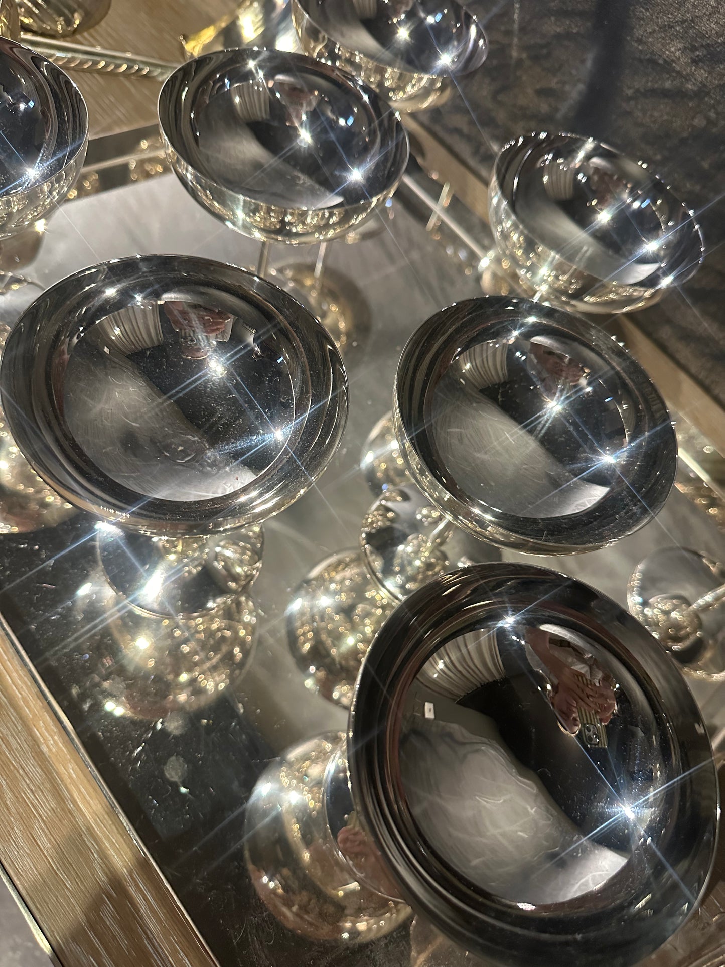 Pair of Silver Coup Glasses